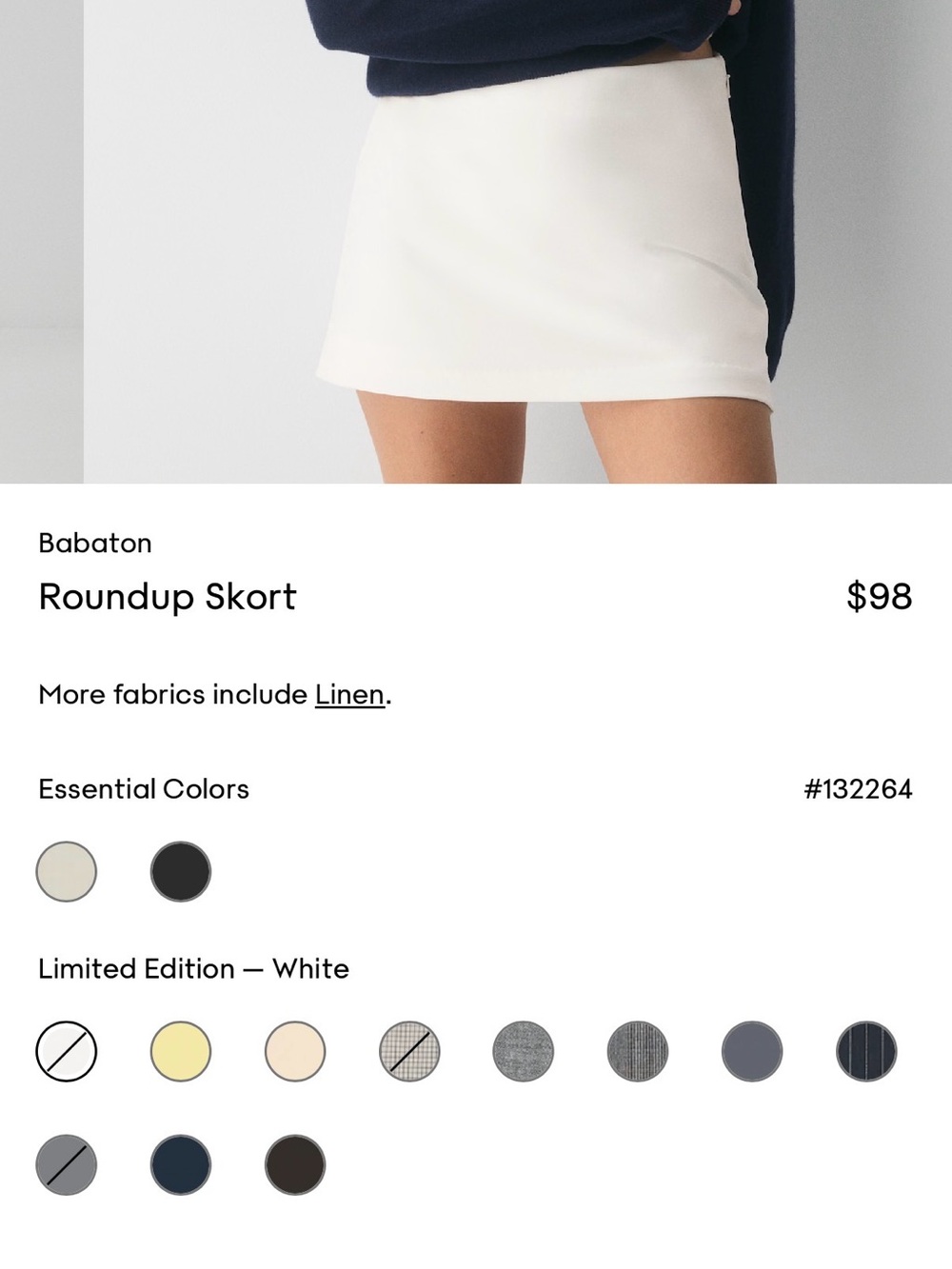NWT Aritzia white roundup skirt size 4 sold out online